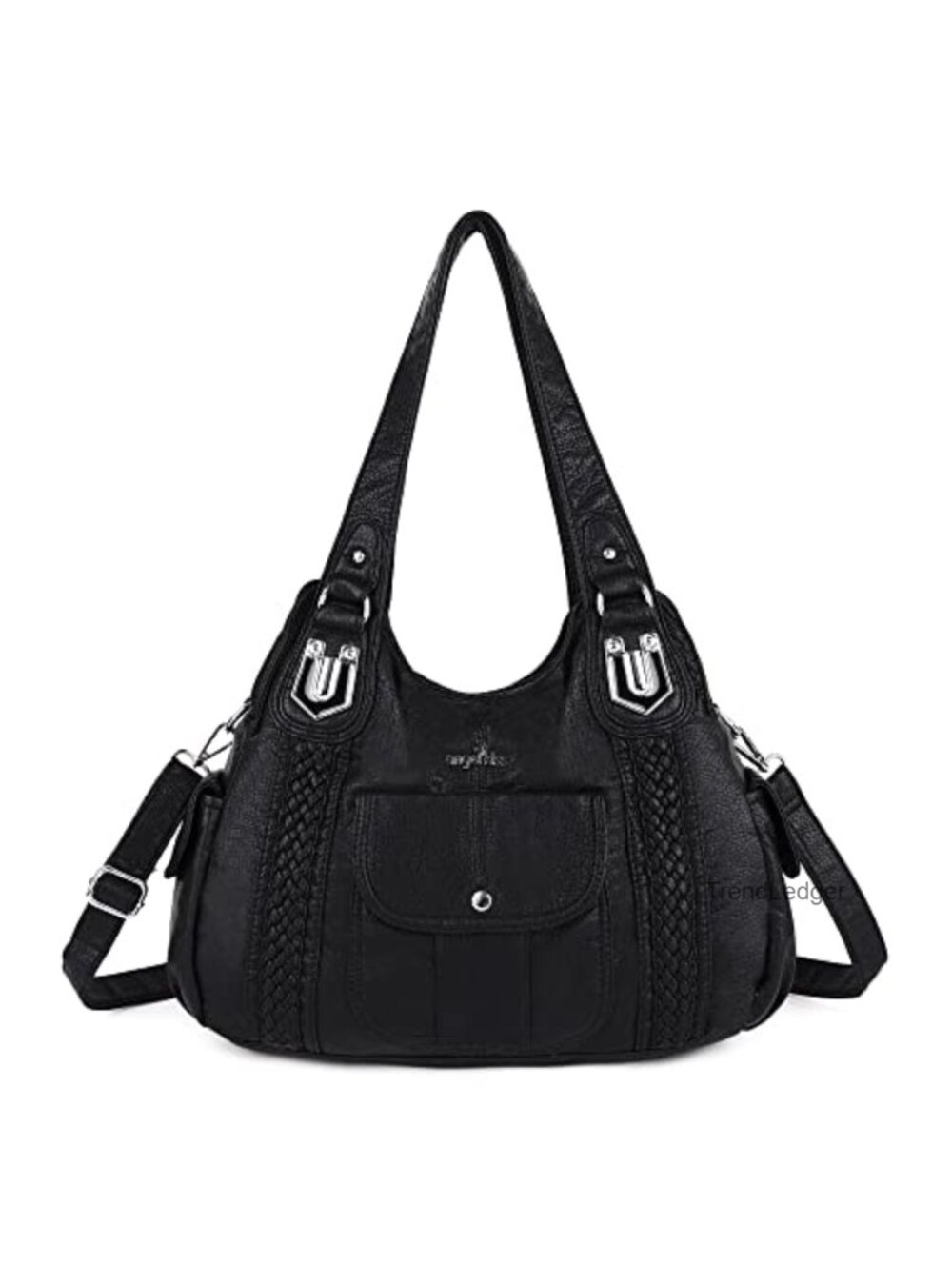Washed Vegan Leather Crossbody Hobo Satchel Shoulder Tote Purse